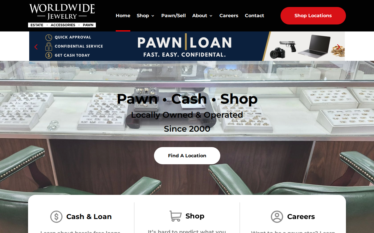 Worldwide Jewelry & Pawn website preview
