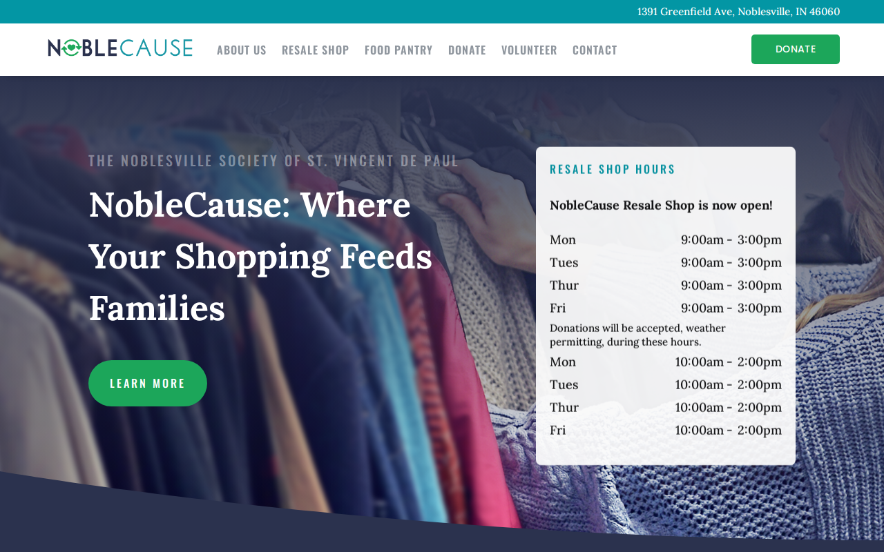 Society Of St. Vincent De Paul -noblecause website preview