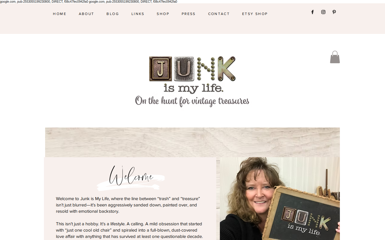 Junk is My Life website preview