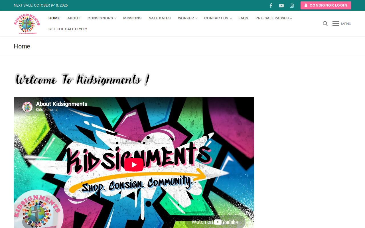 Kidsignments website preview