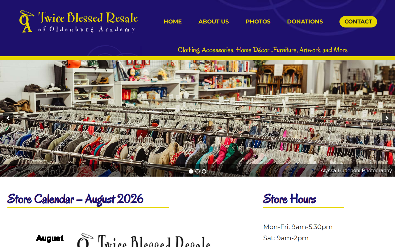 Twice Blessed Resale website preview