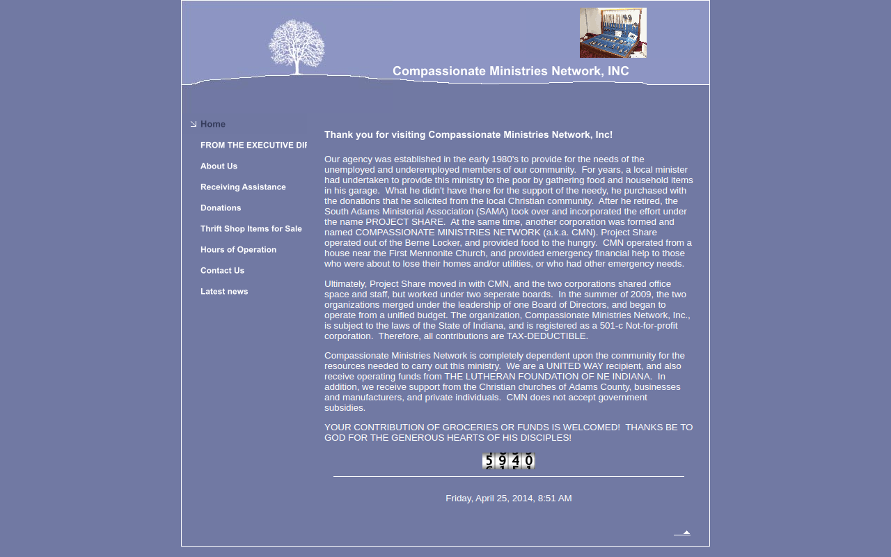 Compassionate Ministries Network website preview