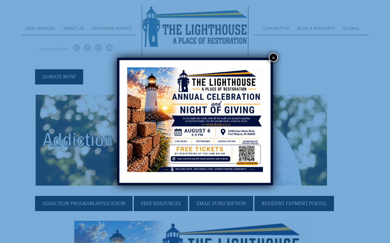 The Lighthouse Family Thrift Store website preview