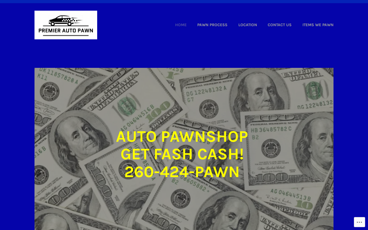 Premier Auto Pawn website preview