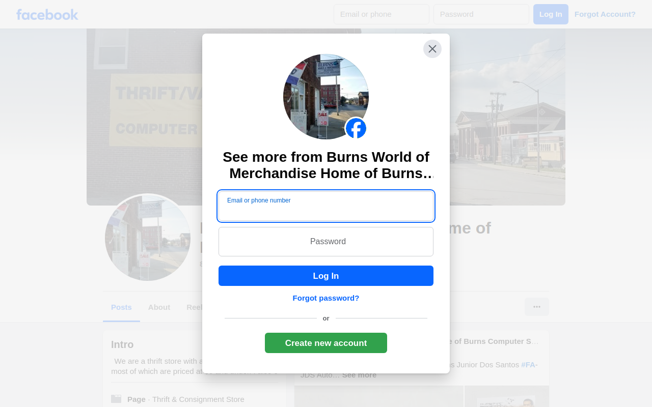 Burns World of Merchandise website preview