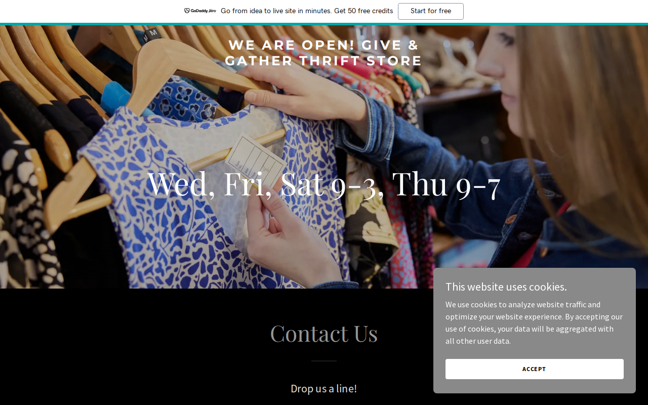 Give & Gather Thrift Store website preview