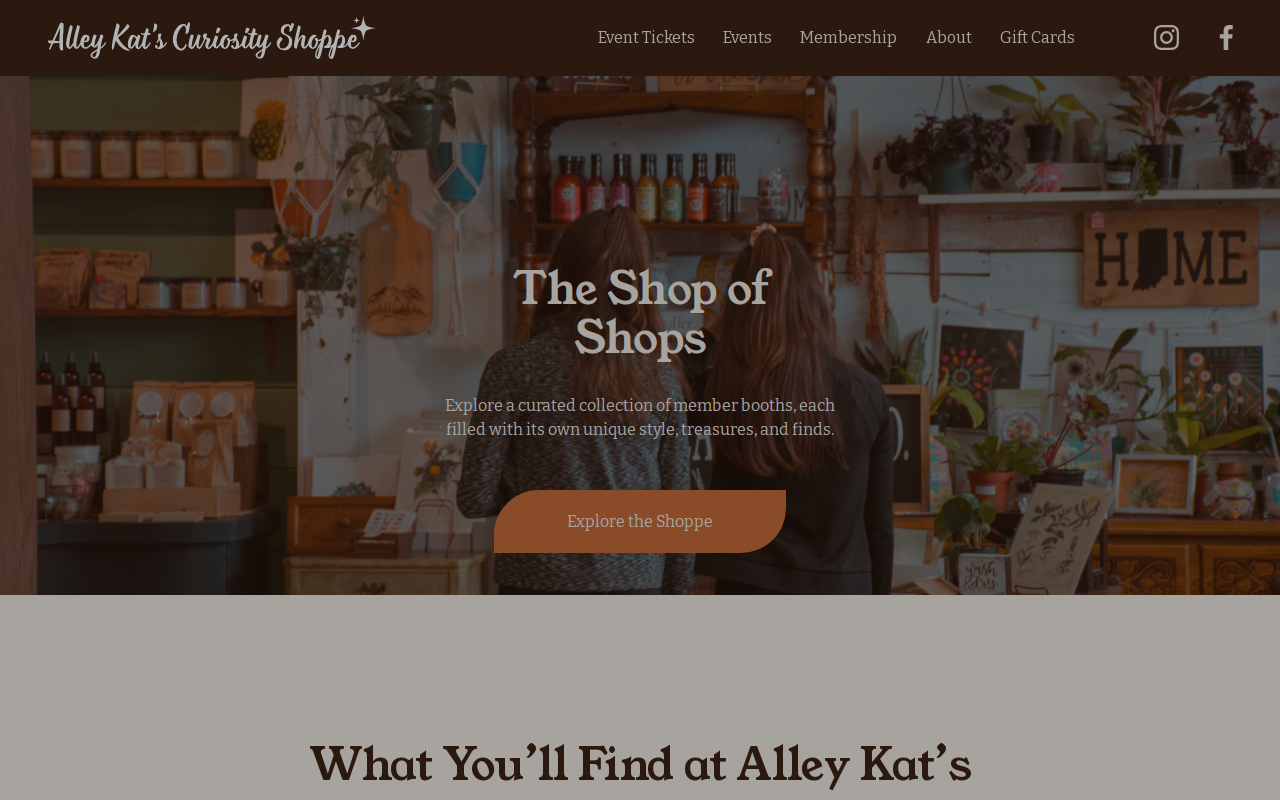 Alley Kat's Curiosity Shoppe website preview