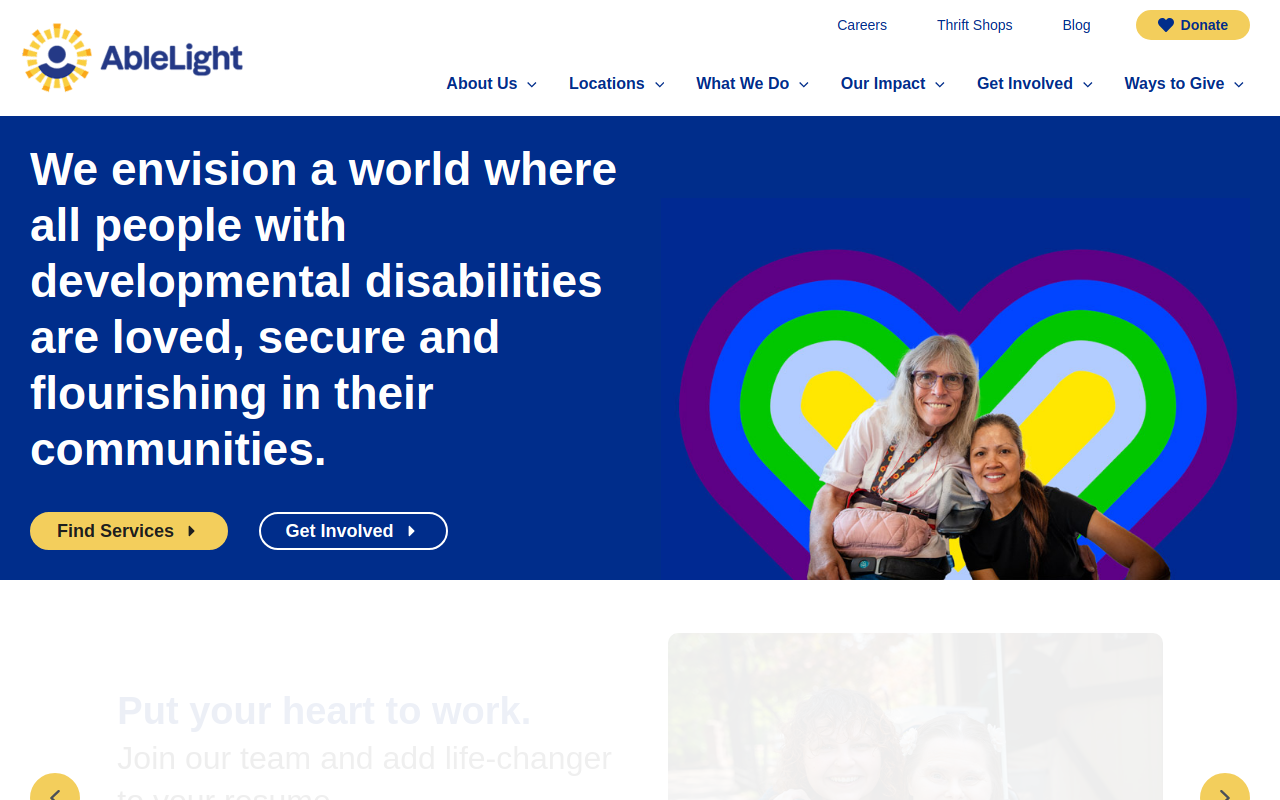 AbleLight Thrift Shop website preview
