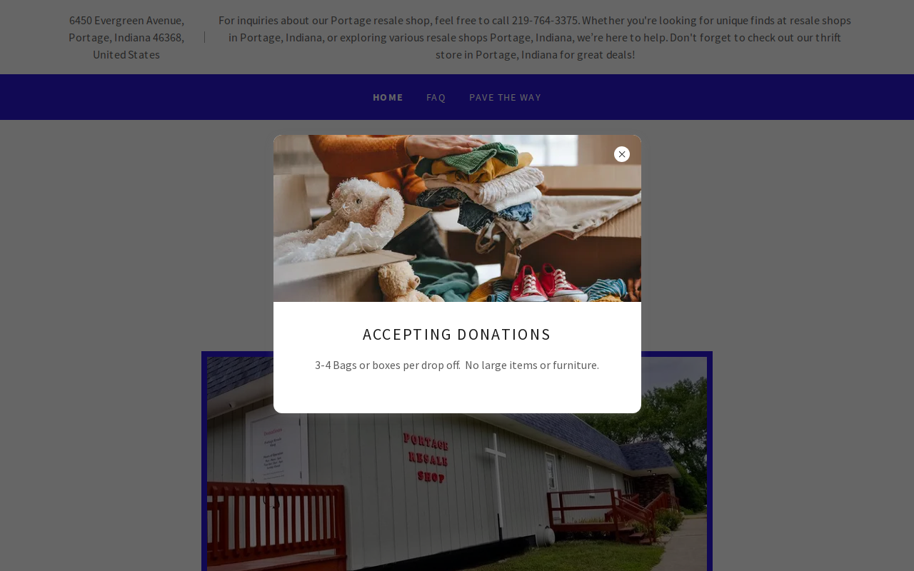 Portage Resale Shop Inc website preview
