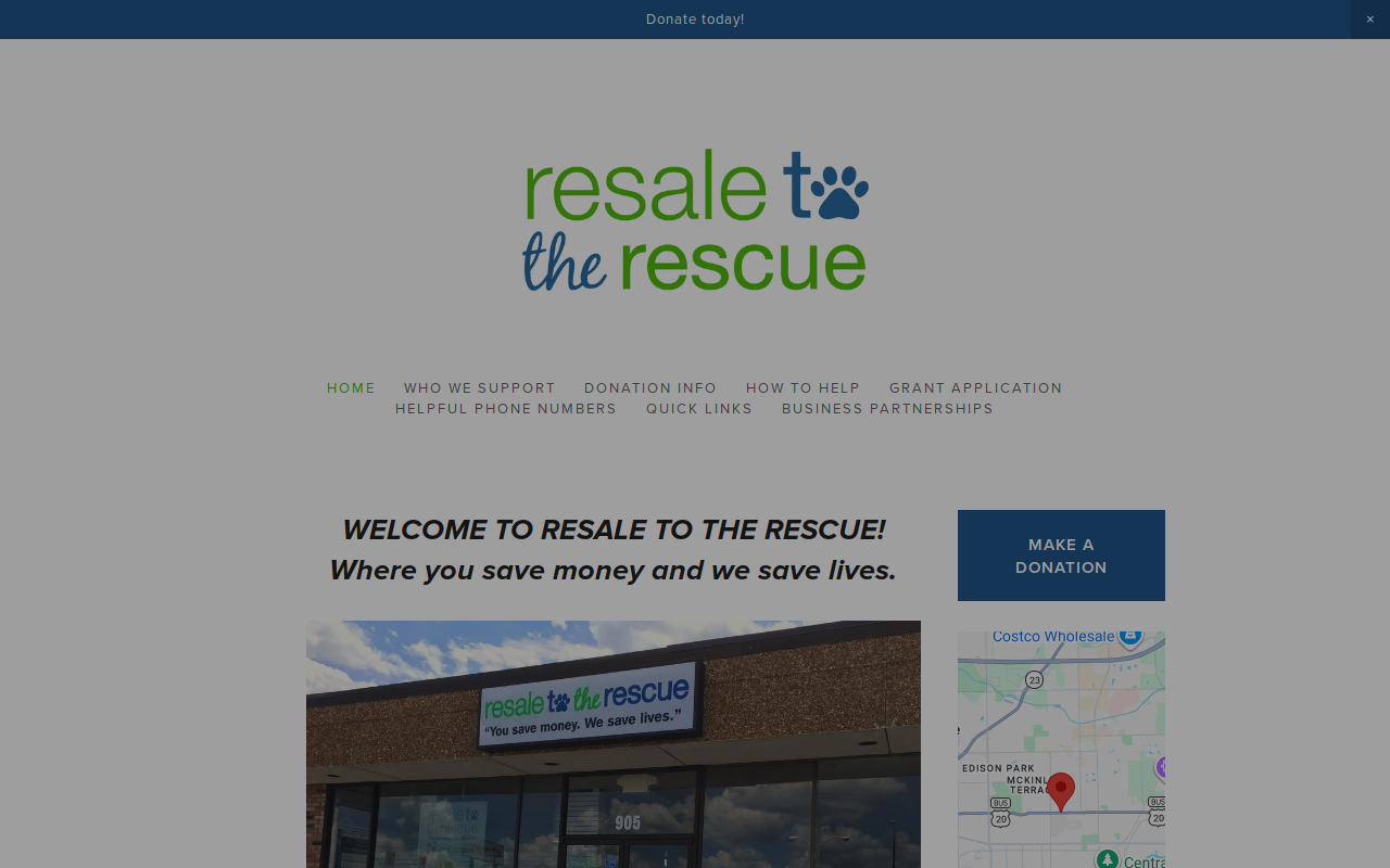 Resale to the Rescue website preview