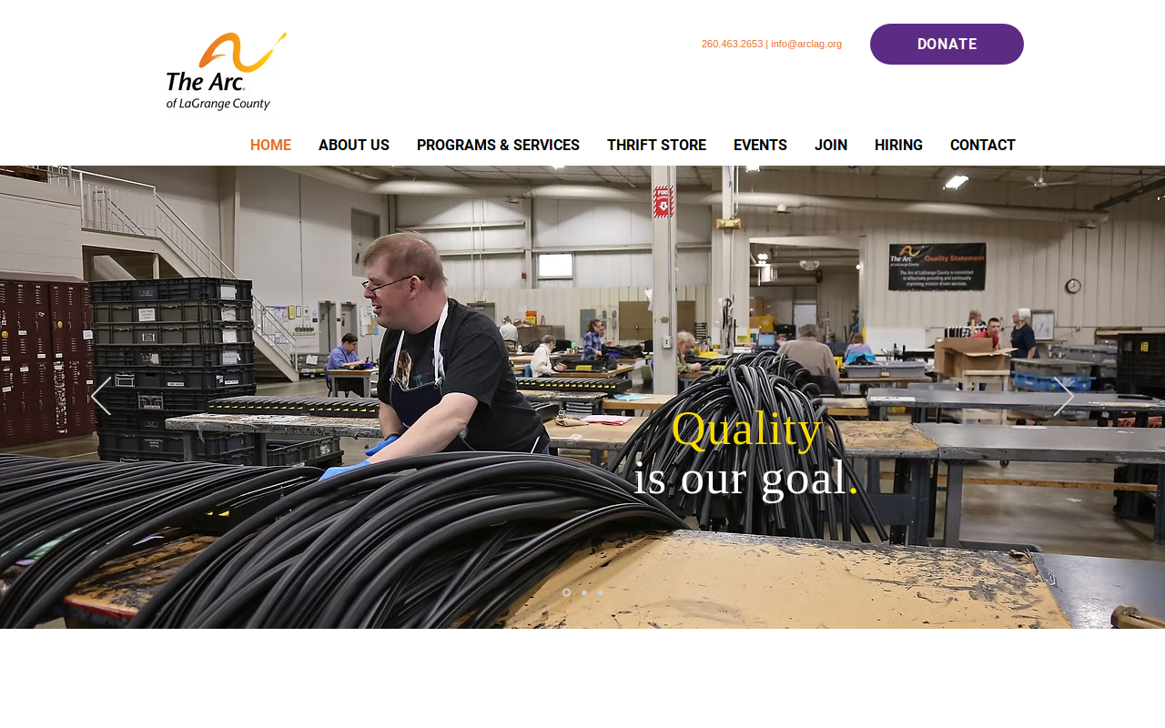 The Arc of LaGrange County Thrift Store website preview