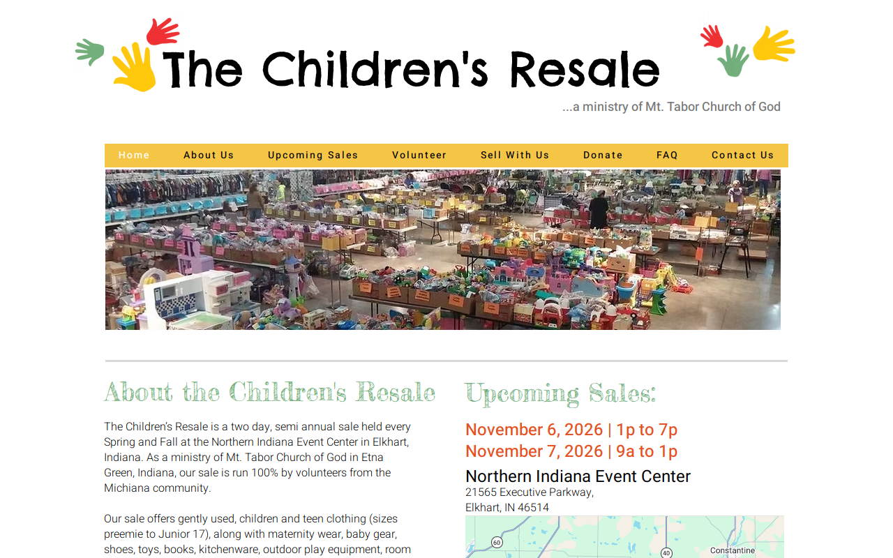 The Children's Resale website preview
