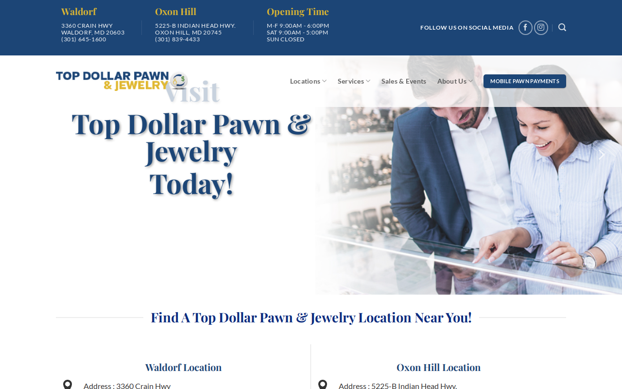 Top Dollar Pawn & Jewelry website preview