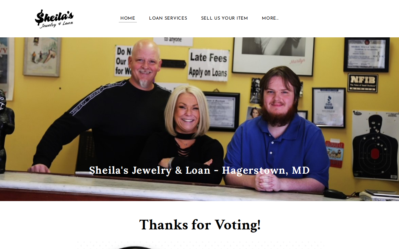 Sheila's Jewelry & Loan website preview