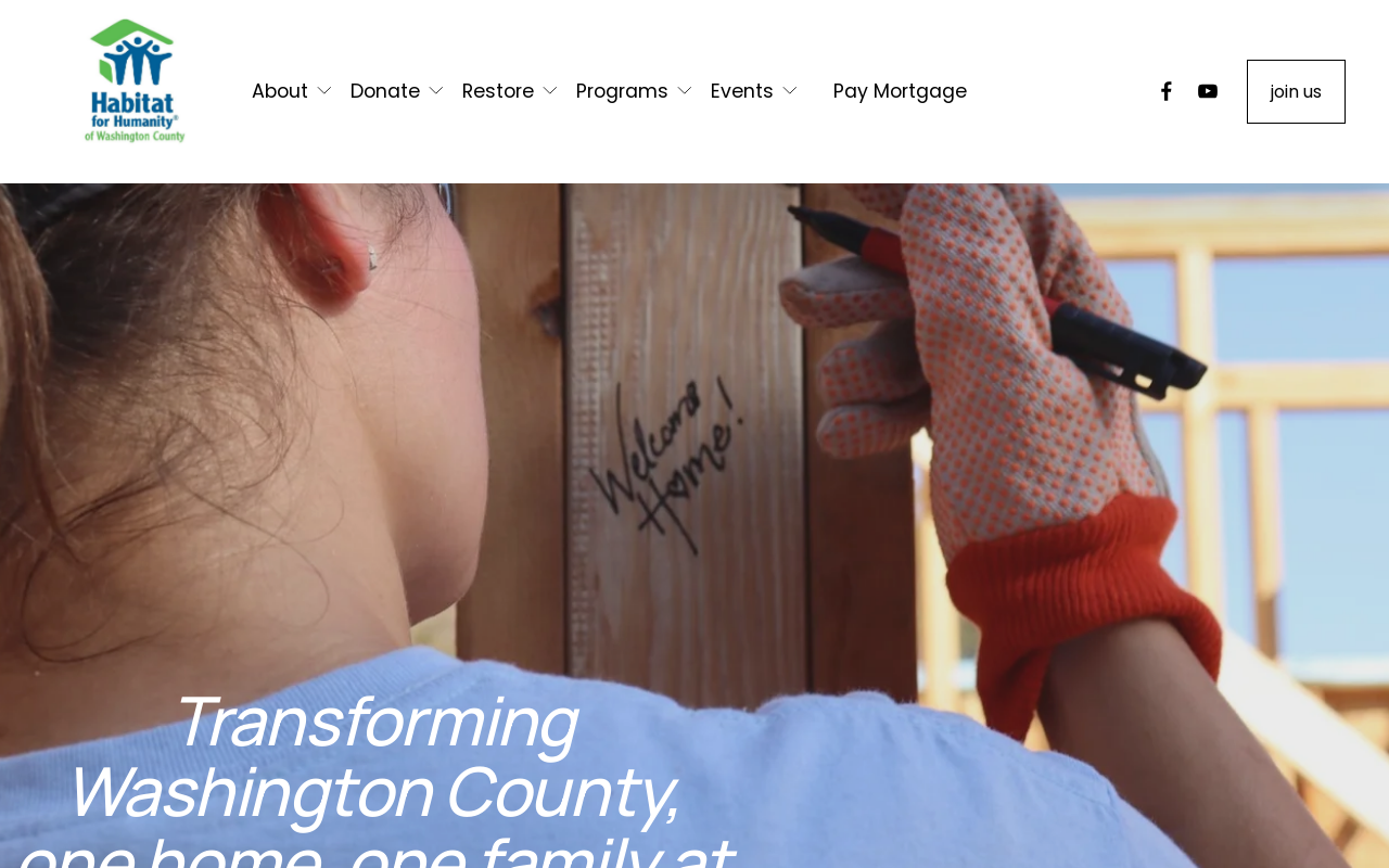 Habitat ReStore - Washington County website preview