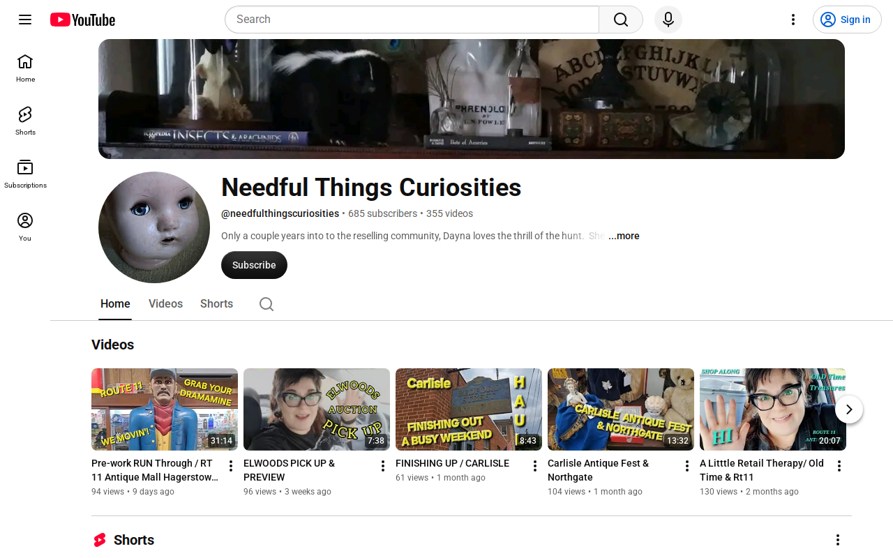 Needful Things Curiosities website preview