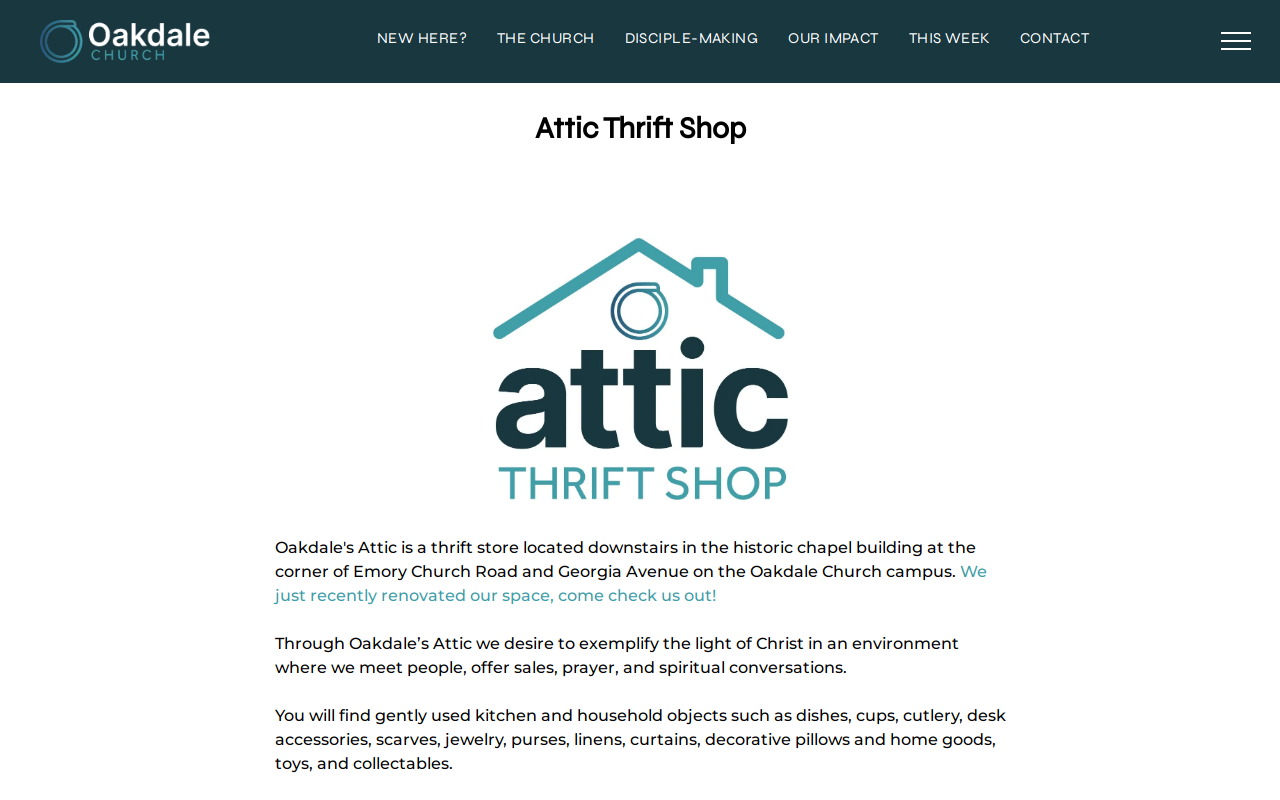 Oakdale's Attic website preview