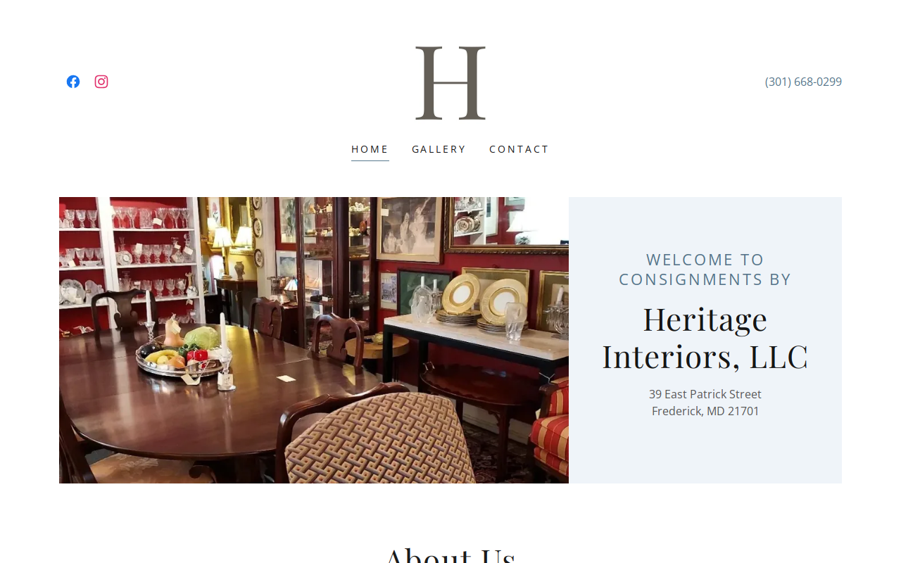 Heritage Interiors website preview