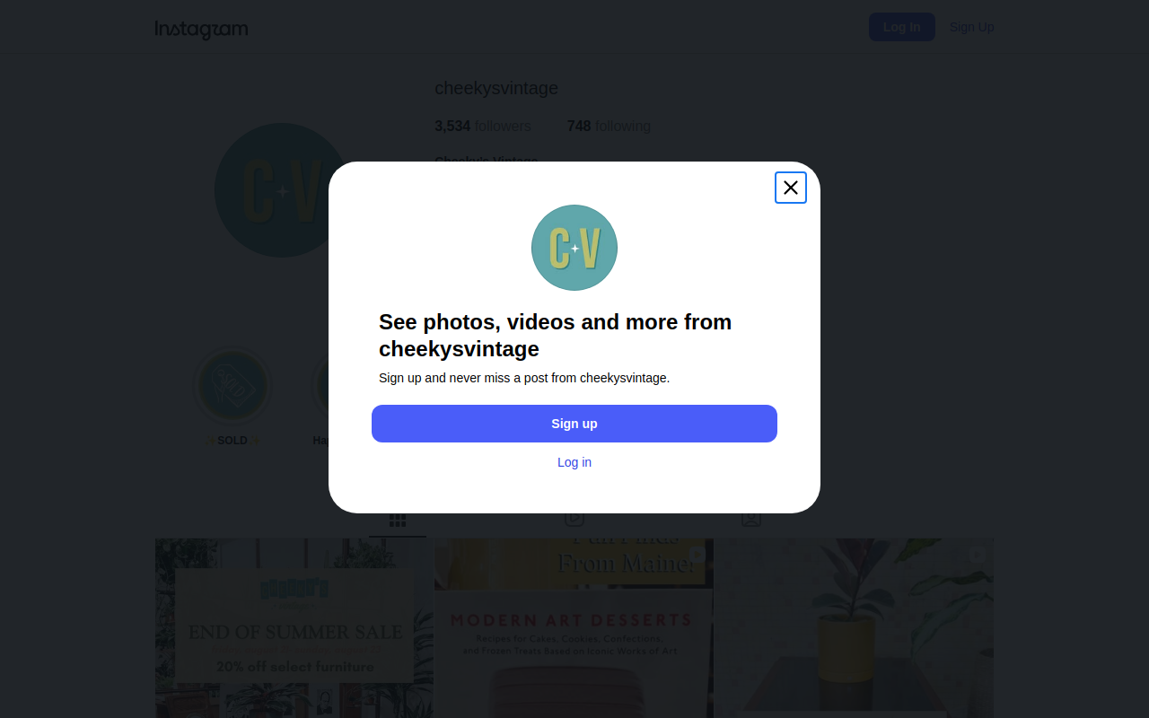 Cheeky’s Vintage website preview