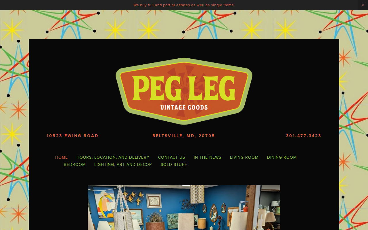 Peg Leg Vintage website preview