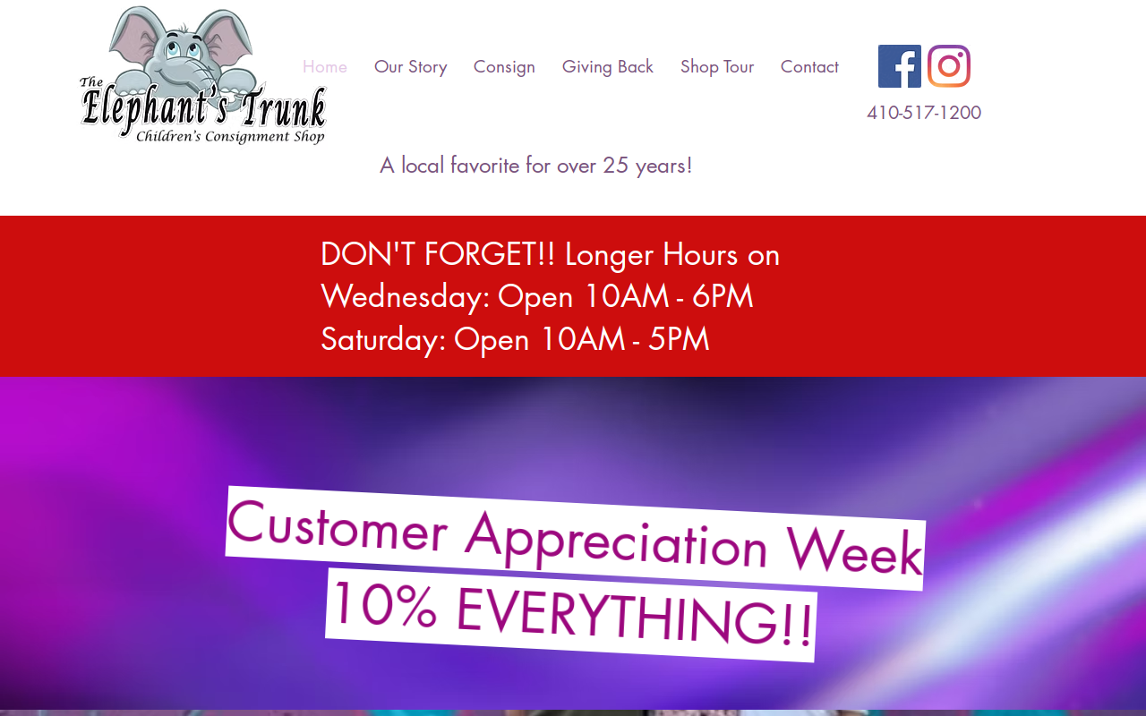 The Elephant's Trunk website preview