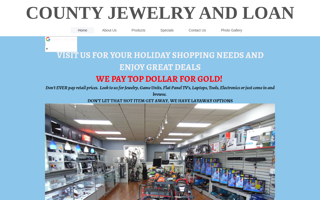 County Pawnbrokers website preview