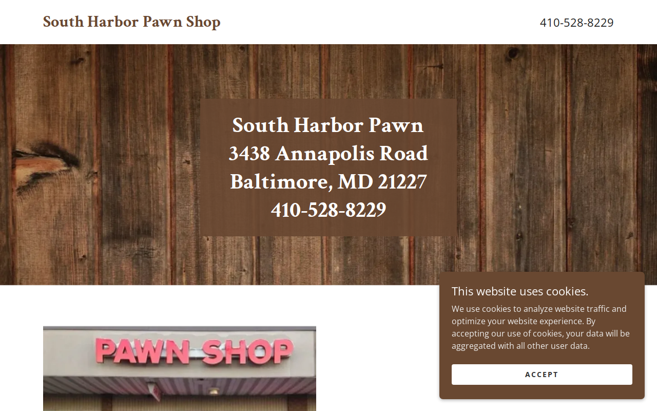 South Harbor Pawn Shop website preview