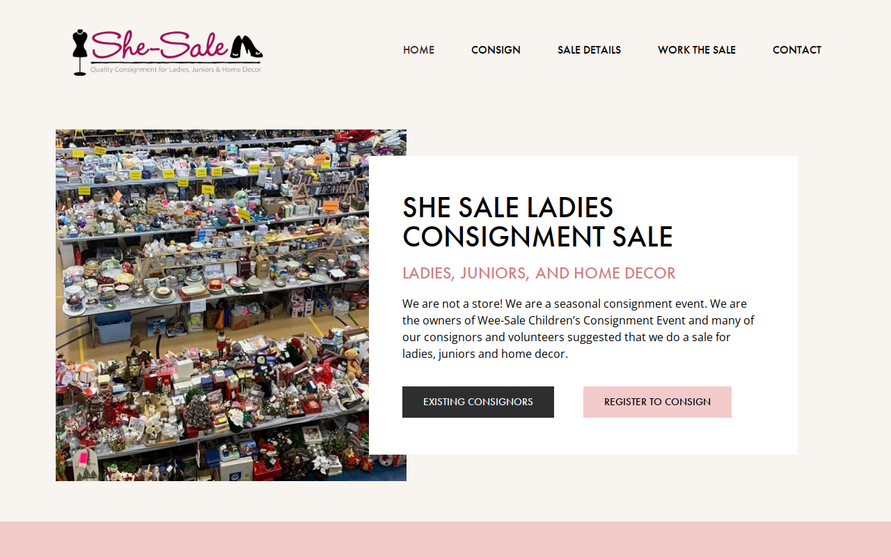 She-Sale Consignment website preview