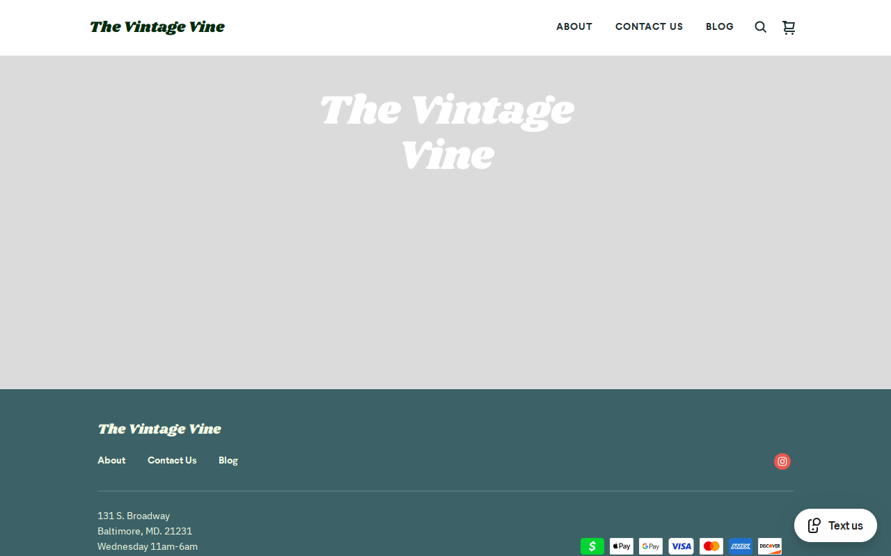 The Vintage Vine website preview