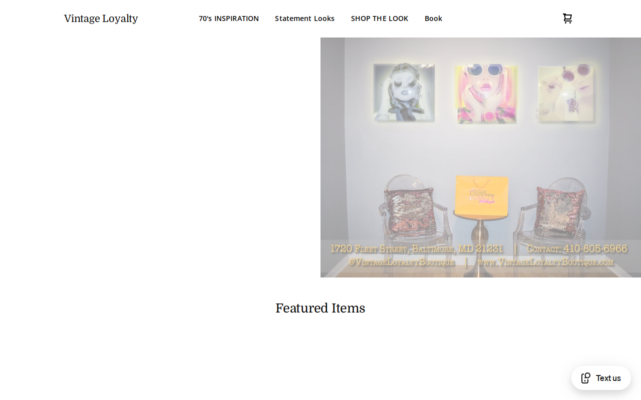 Vintage Loyalty Boutique website preview