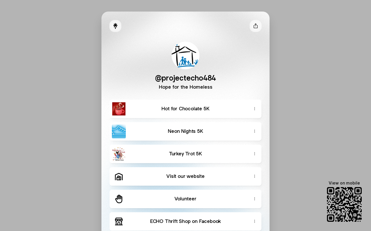 Project ECHO Thrift and Gift Shop website preview