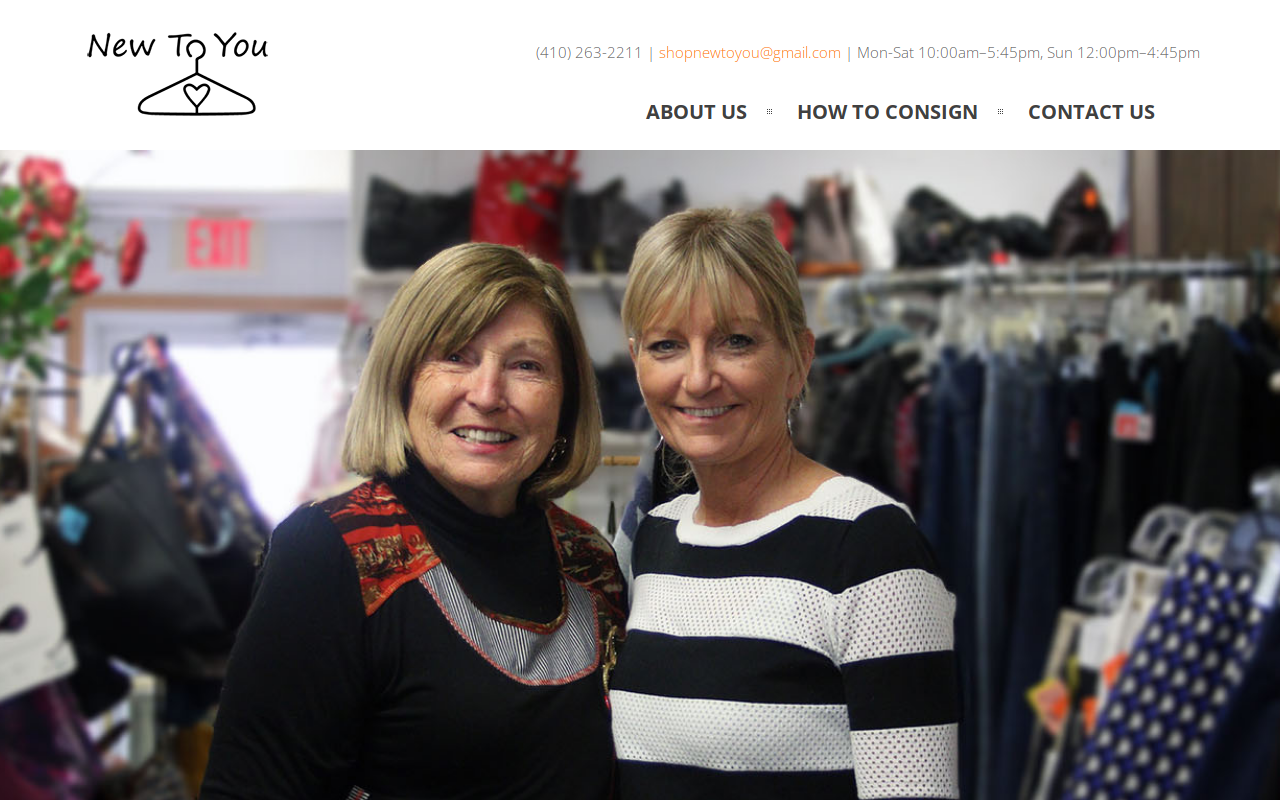 New to You Consignment Shop website preview