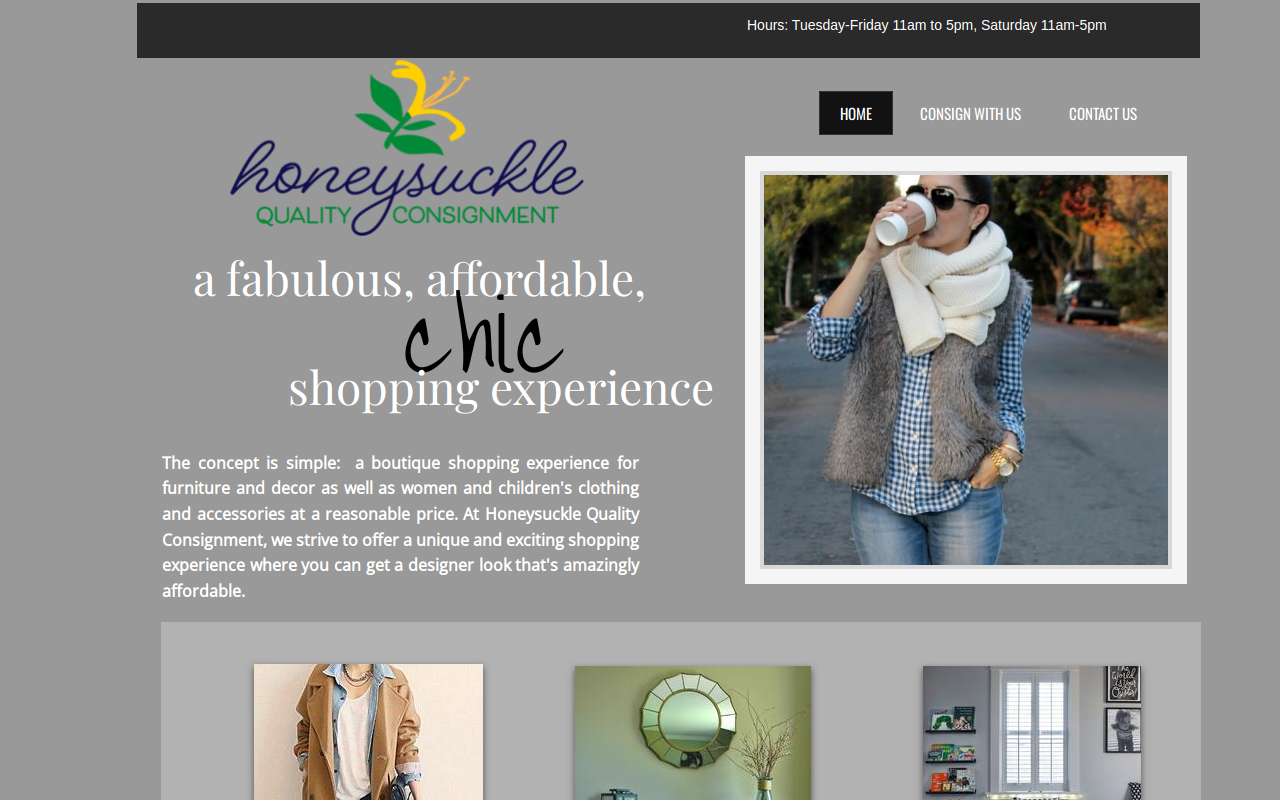 Honeysuckle Quality Consignment website preview
