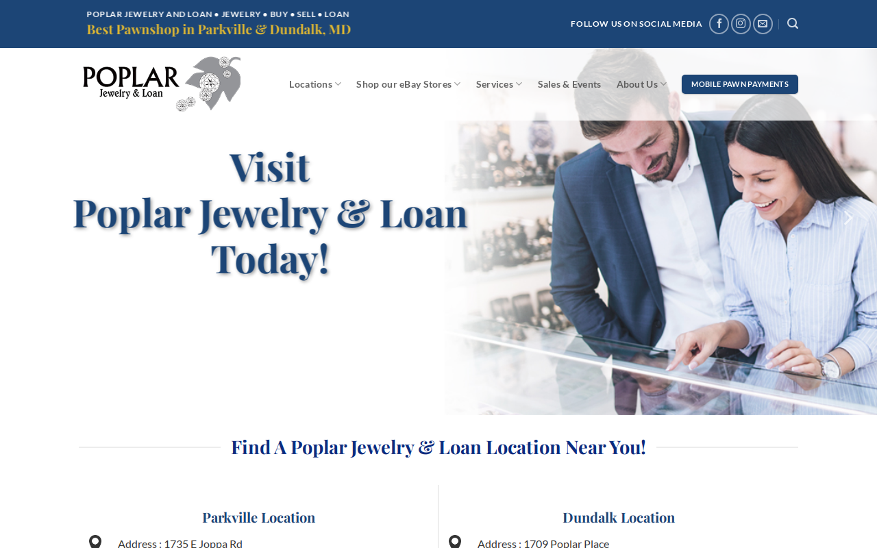 Poplar Jewelry & Pawn website preview