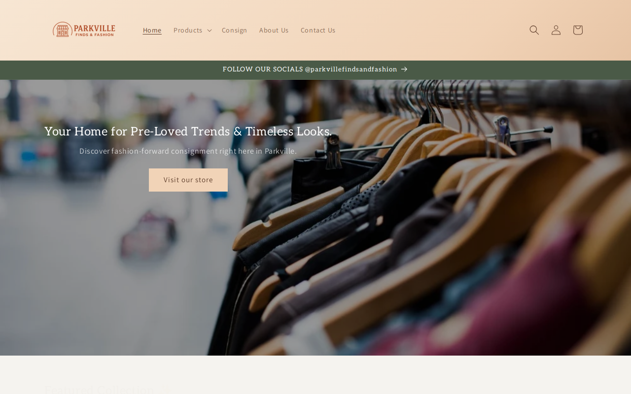 Parkville Finds and Fashion website preview