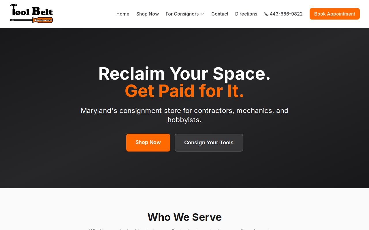 Tool Belt Consignments website preview