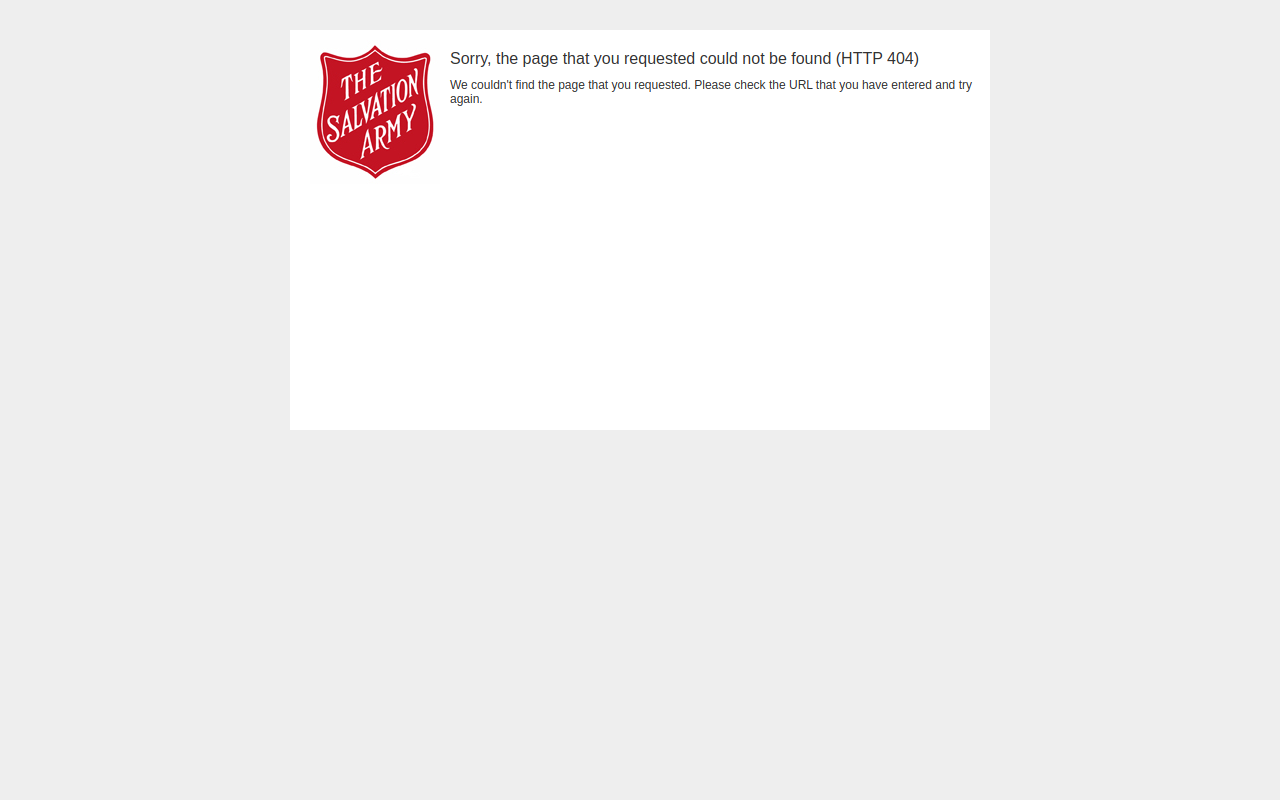 Salvation Army Family Thrift Store website preview