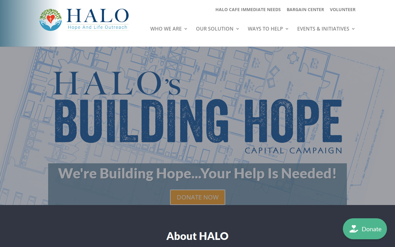 HALO Bargain Center website preview