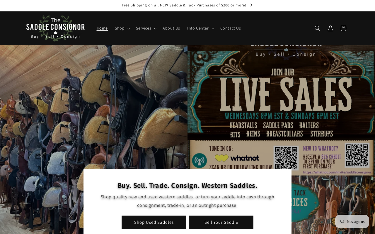The Saddle Consignor website preview
