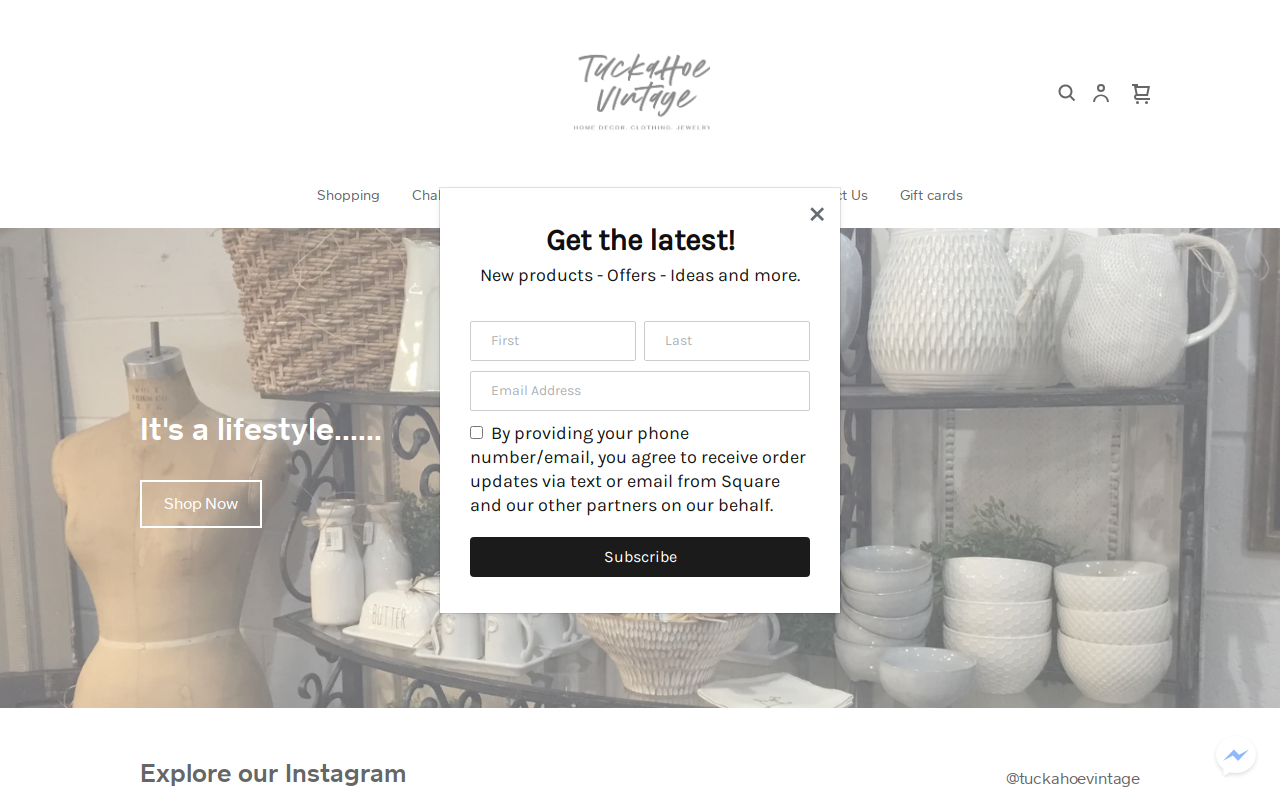 Tuckahoe Vintage website preview