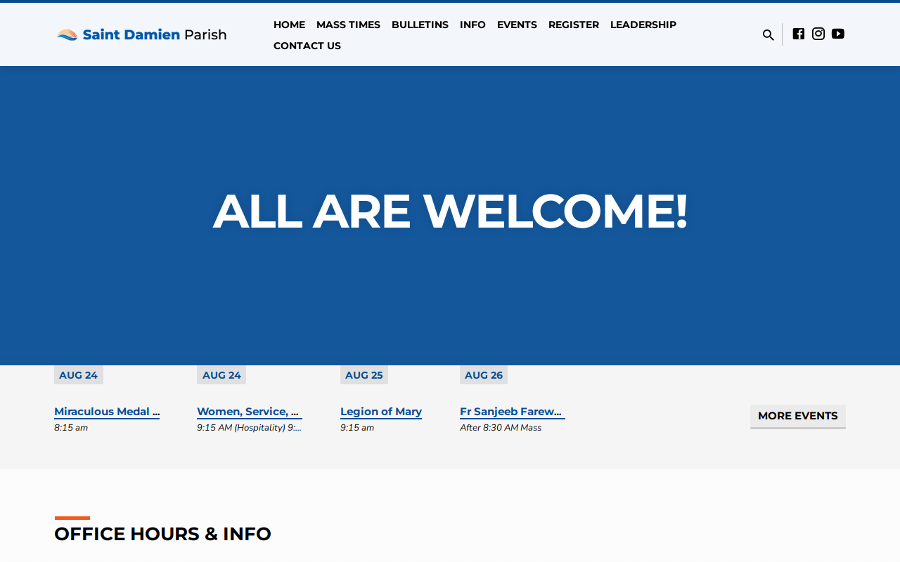 St. Damien Thrift Store website preview