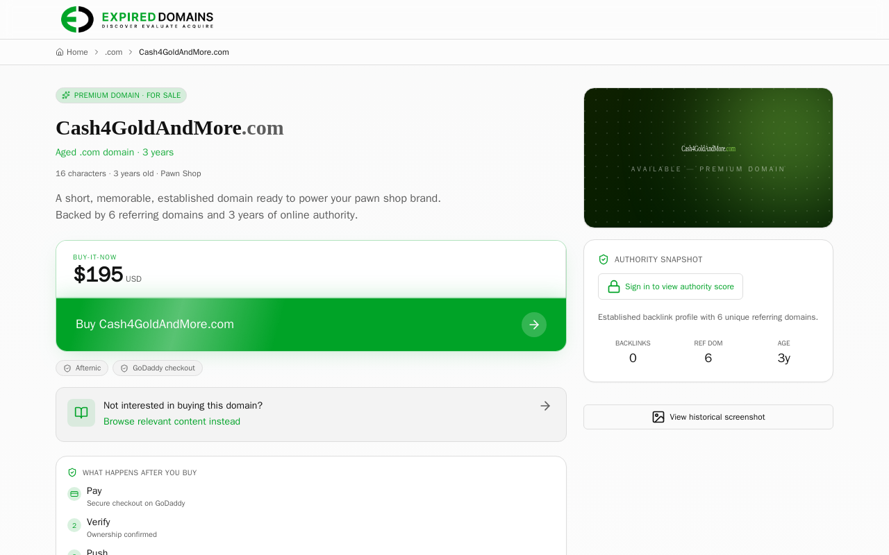 Cash For Gold and More! website preview