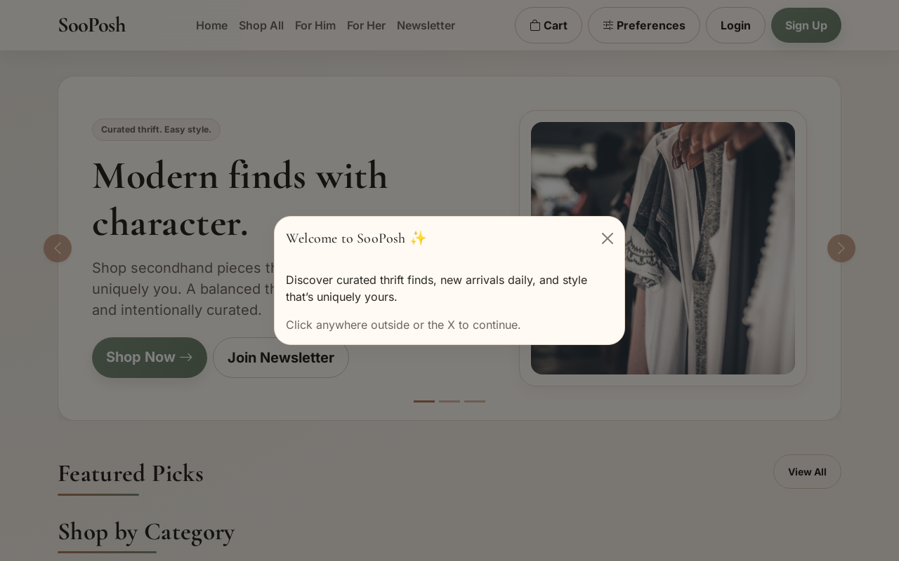 SooPosh Thrift Store website preview