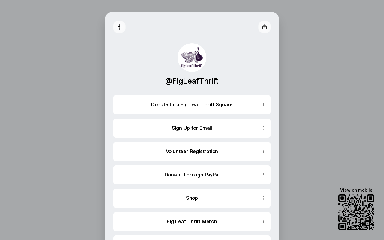 Fig Leaf Thrift website preview