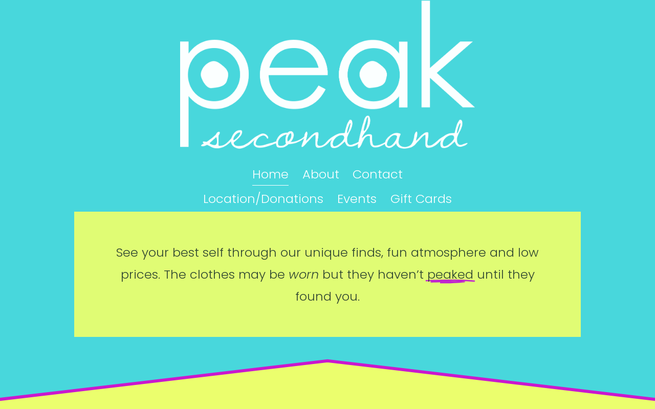 PEAK Secondhand website preview