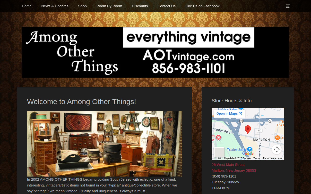 Among Other Things website preview