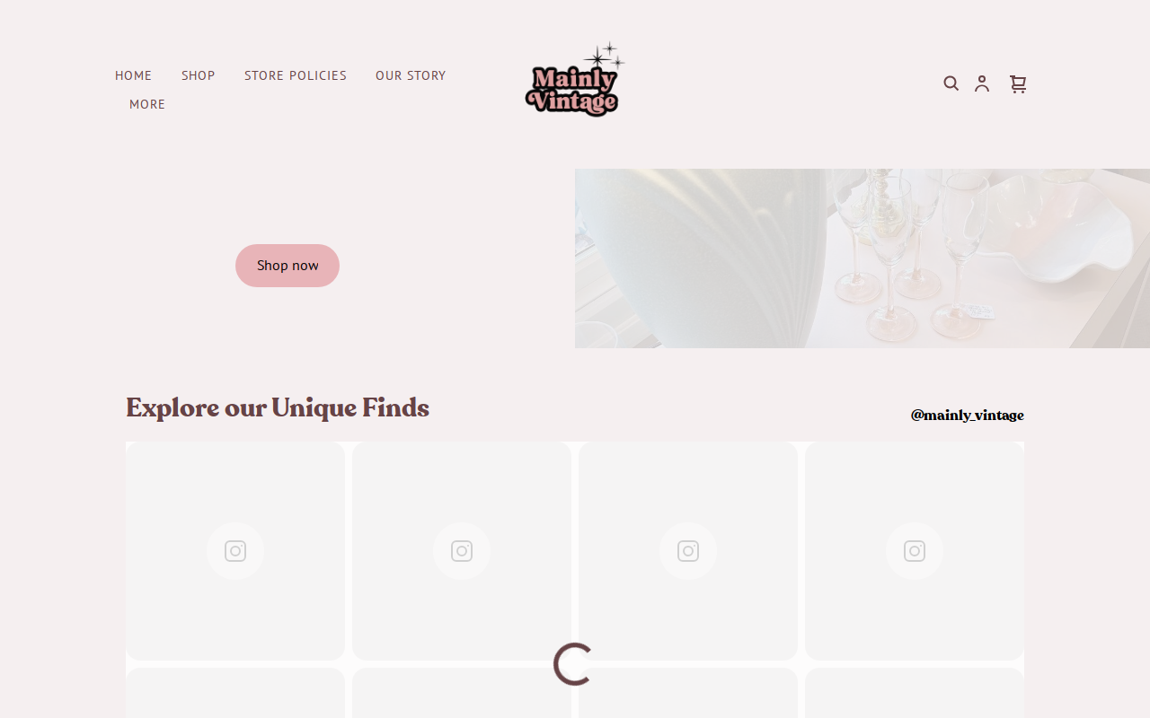 Mainly Vintage website preview