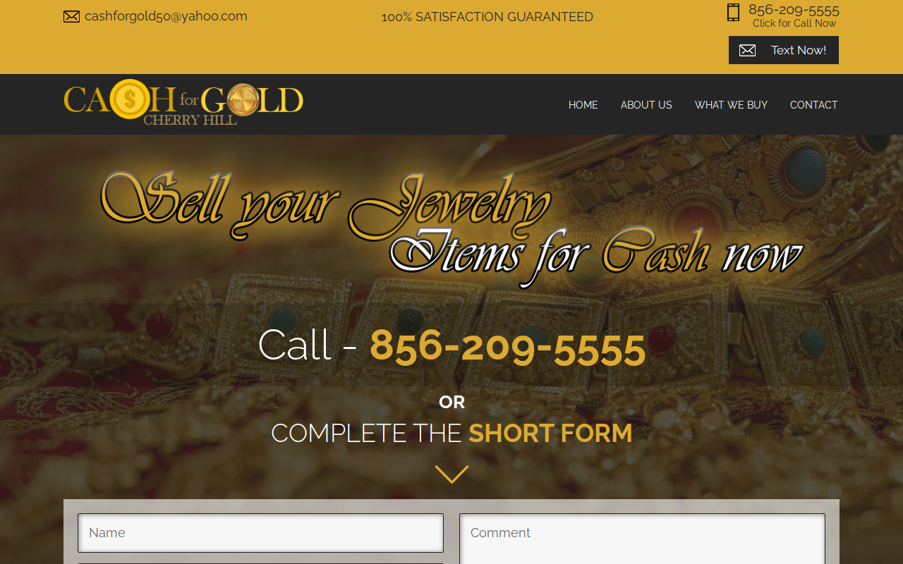 Cash For Gold website preview