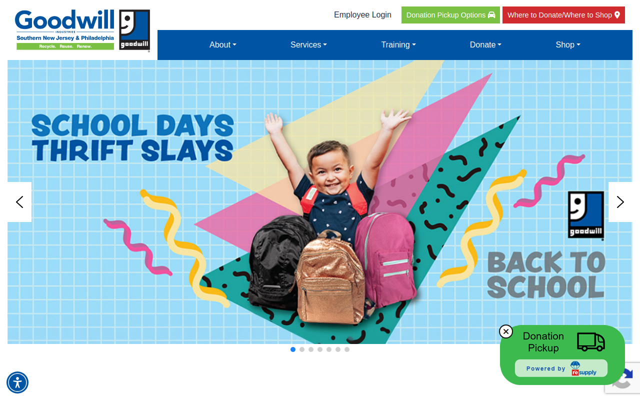 Goodwill Industries of Southern New Jersey and Philadelphia website preview