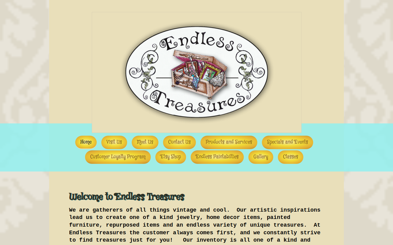 Endless Treasures website preview